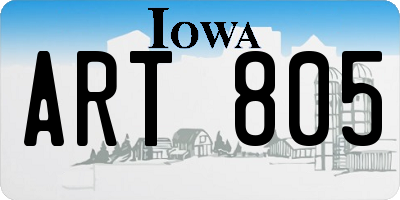 IA license plate ART805