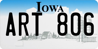 IA license plate ART806
