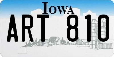 IA license plate ART810