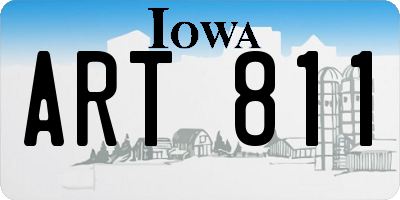 IA license plate ART811