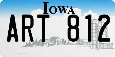 IA license plate ART812