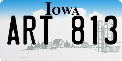 IA license plate ART813