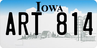 IA license plate ART814