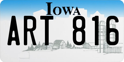 IA license plate ART816