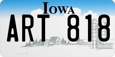 IA license plate ART818