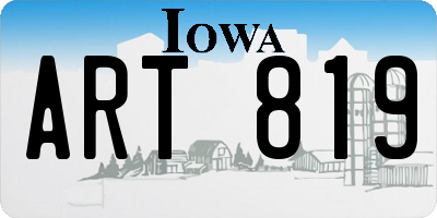 IA license plate ART819