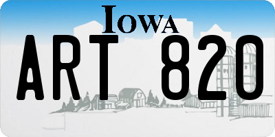 IA license plate ART820