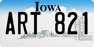 IA license plate ART821