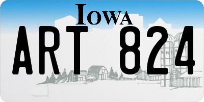 IA license plate ART824
