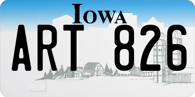 IA license plate ART826
