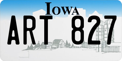IA license plate ART827