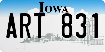 IA license plate ART831