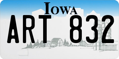 IA license plate ART832