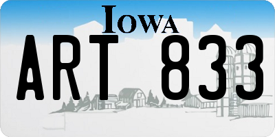 IA license plate ART833