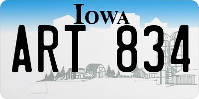 IA license plate ART834