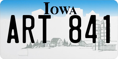 IA license plate ART841