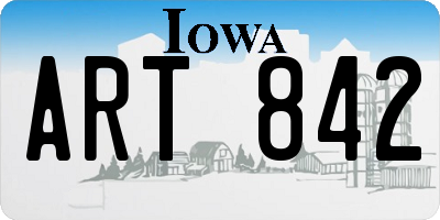 IA license plate ART842