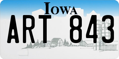 IA license plate ART843