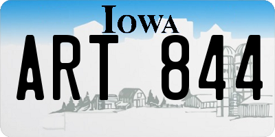 IA license plate ART844