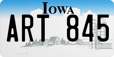 IA license plate ART845