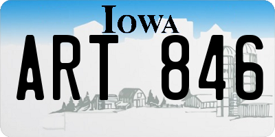 IA license plate ART846