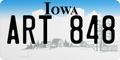 IA license plate ART848