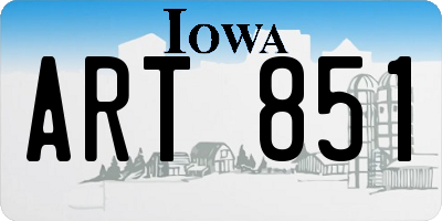 IA license plate ART851