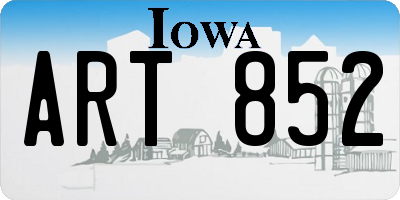IA license plate ART852