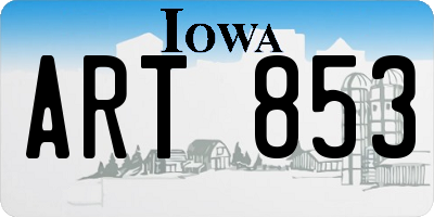 IA license plate ART853