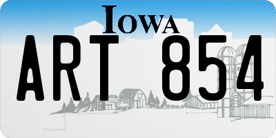 IA license plate ART854