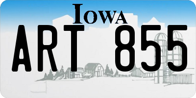 IA license plate ART855