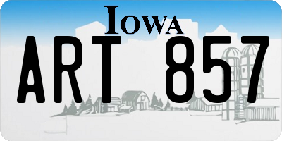 IA license plate ART857