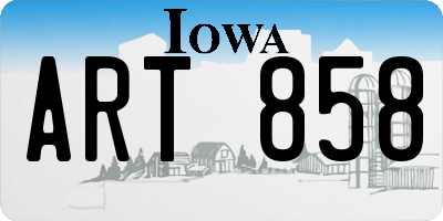 IA license plate ART858