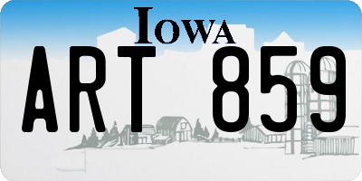 IA license plate ART859