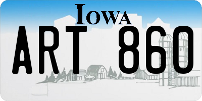 IA license plate ART860
