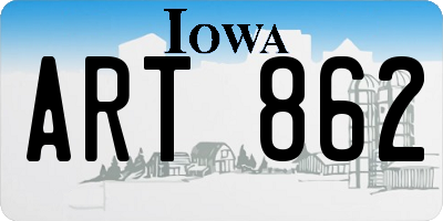 IA license plate ART862