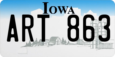 IA license plate ART863