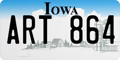 IA license plate ART864