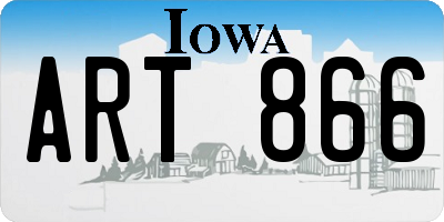IA license plate ART866