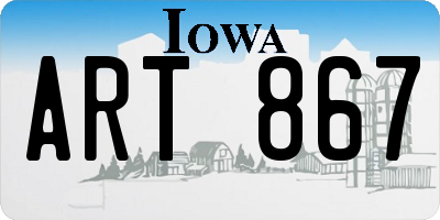 IA license plate ART867