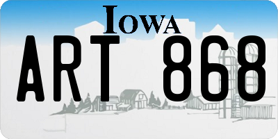 IA license plate ART868