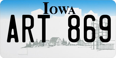 IA license plate ART869