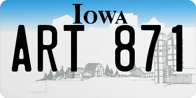 IA license plate ART871