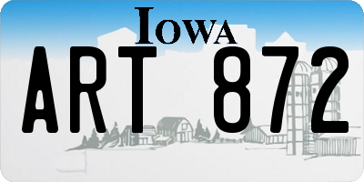 IA license plate ART872