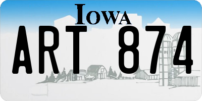 IA license plate ART874