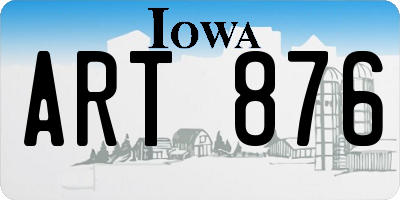 IA license plate ART876