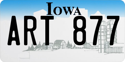 IA license plate ART877