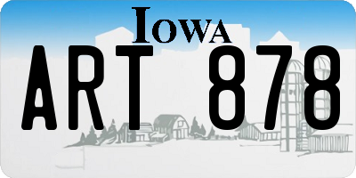 IA license plate ART878