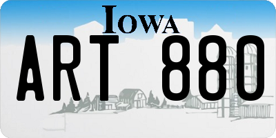 IA license plate ART880