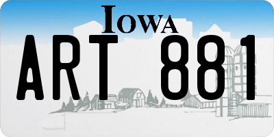 IA license plate ART881